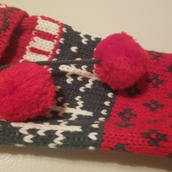 NWT Knit Christmas Stocking Red Green White Pattern - Picture 5 of 5